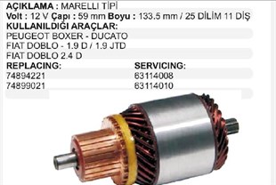 Marş Kollektörü 12v Peugeot Boxer Ducato 59*134*11 | Mako 74899021
