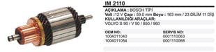 Marş Kollektörü 12v Volvo S90 59x163x11-ım2110 | Ith Im2110