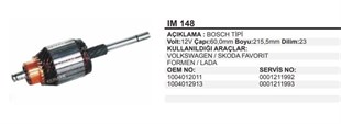 Marş Kollektörü 12v Vw-skoda-ters 60x215.5 Im148 | Remark Im148