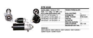 Marş Motoru 12v 10diş 2kulak Vw Jetta-bora Ters | Remark Str6580