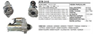 Marş Motoru 12v 10diş Audi Vw A6/passat 1.9 Tdı D7r Str3115 Wutse-17977n | Ith Str3115