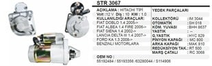 Marş Motoru 12v 10diş Doblo Albea Siena Palio Linea | Bypart Umm3355