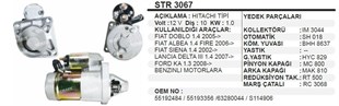 Marş Motoru 12v 10diş Doblo Albea Siena Palio Linea | Bypart Umm3355