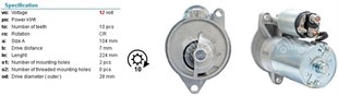 Marş Motoru 12v 10diş Ford American Motograft Ford Motorlu Tekne F2tu. | Mea Str110dın015