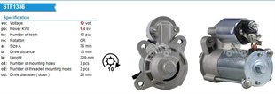 Marş Motoru 12v 10diş Ford Connect 1.4kw 02-13 Bosch1986s00222 42001034 | Lucas Les0305