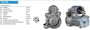 Marş Motoru 12v 10diş Ford Connect 1.4kw 02-13 Bosch1986s00222 42001034 | Lucas Les0305