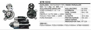 Marş Motoru 12v 10diş Ford Connect Connet Fiesta Focus | Wınwın Str5510