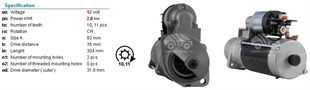 Marş Motoru 12v 10diş Johndeere Iskra 1059 11131833-10bos0360 Iskr-ıs1059 Ww Str8070-11diş-10dişe Olur Str4596 Wutse-17 | Iskra 11131833