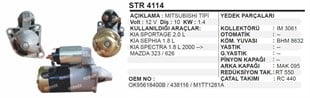 Marş Motoru 12v 10diş Mazda 323 626 Kia Sportage Sephıa Spectra | Dodo Str4114