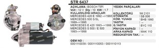 Marş Motoru 12v 10diş Mercedes Benz 280-420 S500 Bosch Tip | Remark Str6437