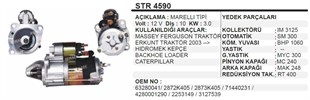Marş Motoru 12v 10diş Mf Perkins Erkunt Hidromek Beko Loader Hattat Sola Takılan Str4590 Str4173 Str4562 | Martek Str4590
