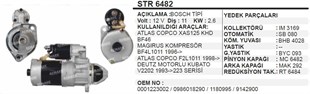 Marş Motoru 12v 11diş Deutz Atlas Kompresör Şap Makina Magırus Kompresör | Wınwın Str6482