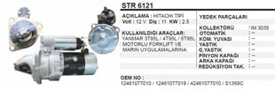 Marş Motoru 12v 11diş Hıtachı Yanmar Motorlu Forklift Marin Uygulamalarına Nissan Engine Sawafuji | Remark Str6121
