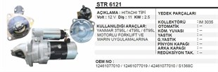 Marş Motoru 12v 11diş Hıtachı Yanmar Motorlu Forklift Marin Uygulamalarına Nissan Engine Sawafuji | Remark Str6121