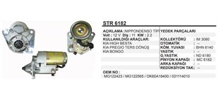 Marş Motoru 12v 11diş Kia Bongo Pregio Ters Hı-besta-pregıo | Martek Str6182