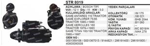 Marş Motoru 12V 11DİŞ Same Antares 110 Traktör Hercules Explorer 75/85 Same Titan 160/190 | REMARK STR8019