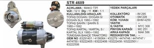 Marş Motoru 12v 11diş Tofaş 1600 Doğan-kartal-şahin Lada Samara Niva 63291401 Str6042 Str1401 Str4689 Mako 63291401 | Remark Str4689
