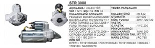 Marş Motoru 12v 12diş 2 Kw Valeo Tip Ford Transit Ford Transıt 2.2 Tdcı 2006-2011 --> / Fıat Ducato 15 | Wınwın Str3088