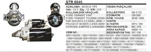 Marş Motoru 12v 12diş Ford Jumper Transit Ym Str6840 | Ith Str6840