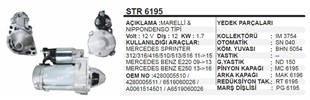 Marş Motoru 12v 12diş Mercedes Sprinter Vito Viano Dsn967 | Remark Str6195