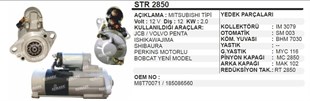 Marş Motoru 12v 12diş Volvo Penta Perkins Jcb Bobcat Ym Ishıkawajıma Shıbaura Jeneratör Forkklift Bobcat Penta Jcb Perkıns | Ith Str2850