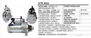 Marş Motoru 12v 13diş Hyundai İ20 İ30ıx20 Kia Ceed Kia Rio Kia Venga Dizel Start Stoplu | Remark Str5024