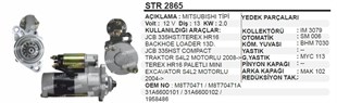 Marş Motoru 12v 13diş Loader Backhoe Jcb Jenaratör Jcb 335hst Compact Traktör S4l2 Motorlu 2008- Terex Hr16 Paletlı Mini 17096n | Remark Str2865