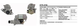 Marş Motoru 12v 13diş Toyota Corolla Avensis Rav4 Carina Camry | Remark Str4706