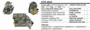 Marş Motoru 12v 13diş Yanmar Termoking Johndeere Traktör Thermoking Jeneratör Mini Loader Kepçe Johndeere Johndere | Ith Str4920