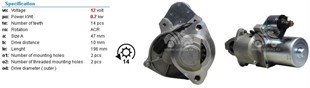 Marş Motoru 12v 14diş Ters Jenaratör Honda Gx340 Gx390 Honda 113723 | Cargo 113723