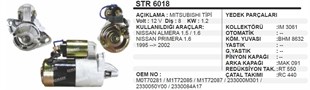 Marş Motoru 12v 8diş 1,2 Kw Nissan Almera Prımera Nissan Primera | Aes Str6018