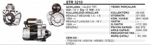 Marş Motoru 12v 8diş Clio Megan2 Dacia R19 Str3210 | Dodo Str3210