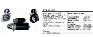 Marş Motoru 12V 9 Diş Lombardini Fm Dişli Uzun | REMARK STR5810A