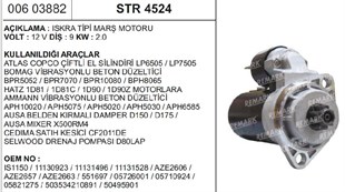 Marş Motoru 12v 9diş 2 Kw Iskra Tıp Atlas / Bomang / Hatz Is1150 | Remark Str4524