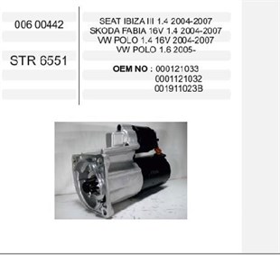 Marş Motoru 12v 9diş Bosch Tip Vw Polo/fabıa/ıbıza | Cargo 115542