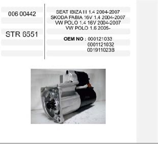 Marş Motoru 12v 9diş Bosch Tip Vw Polo/fabıa/ıbıza | Cargo 115542