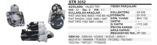Marş Motoru 12v 9diş D6r Fiat Uno 60s 60sx Panda | Remark Str3052