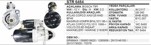 Marş Motoru 12v 9diş Deutz Atlas Kompresör Şap Makinası Str4558 Str6483 Str6484 Str6481 Str4558 Deutz Motorlu Jeneratör Magırus | Wınwın Str6483
