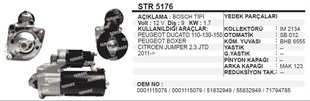 Marş Motoru 12v 9diş Ducato Boxer 2011 Otokar Jest Fıat Ducato-boxer 2,3jtd 11- | Ith Str5176