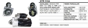 Marş Motoru 12v 9diş Fıat Doblo 1.9 Marea Brava Stilo 1.9 Alfa 1.9 | Wınwın Str5164