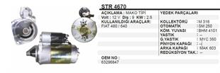 Marş Motoru 12v 9diş Fiat Traktör 450 480 480s 54c 640 55/46 Deutz Chrysler Pd250 Dodge Fargo Traktör Volvo | Remark Str4670