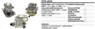 Marş Motoru 12V 9DİŞ Honda Accord 90-02 1,4KW SM40204 2280002260 2280006420 Denso 1280007460, 2280006680 | REMARK STR4830