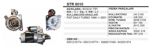 Marş Motoru 12v 9diş İveco Daily Str8010 0001218174 1986s00738 | Remark Str8010