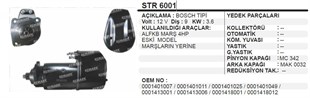 Marş Motoru 12v 9diş Küçük Kafa Alfkb 4hp Eski Model Marşlara | Aes Str6001