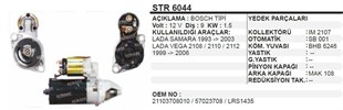 Marş Motoru 12v 9diş Lada Samara Vega Ters Dönüş 2108 2110 2112 Str6044 | Aes Str6044-oem