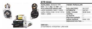 Marş Motoru 12v 9diş Lada Vega Ters Dönüş Str6044 | Dodo Str6044