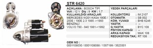 Marş Motoru 12v 9diş Mercedes 190e 200e 2.3 1985-1993 Benzinli Volvo 780 940 1981-1992 | Aes Str6420