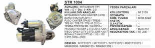 Marş Motoru 12v 9diş Mıtsubıshı Tıp Fuso Canter Y.m Fce81 / Feb71 / 4p10t4fec Motor Euro 5 Motor (m1t31073) Str1004 | Wınwın Str1004