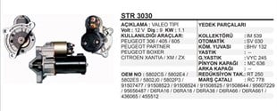 Marş Motoru 12v 9diş Pejo Partner D6r Peugeot 306 405 605 Partner Boxer Cıtroen Zx | Schenna Str3030