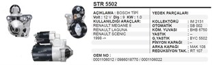 Marş Motoru 12v 9diş Renault Megan Iı Laguna Scenıc | Remark Str5502